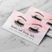 Lashes & Brows Salon Makeup Artist Pink Waterverf Visitekaartje