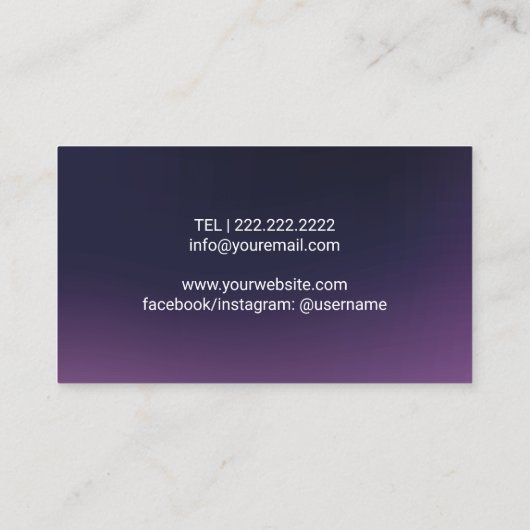 Lashes & Brows Salon Microblading Elegant Paars Visitekaartje (Achterkant)