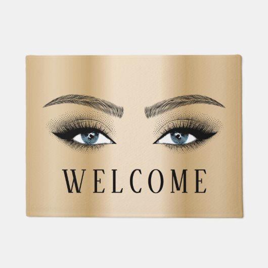 Lashes Brows Salon Modern Gold Welkom Deurmat (Voorkant)