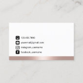 Lashes & Brows Salon Roos Gold Border Social Media Visitekaartje (Achterkant)