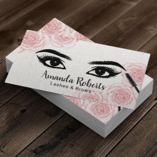 Lashes Brows Salon Typography  Floral Visitekaartje