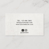 Lashes Brows Salon Typography  Floral Visitekaartje (Achterkant)