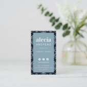 LASHES & BROWS schattig zwart turquoise blauw Visitekaartje (Staand voorkant)