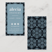 LASHES & BROWS schattig zwart turquoise blauw Visitekaartje (Voorkant / Achterkant)