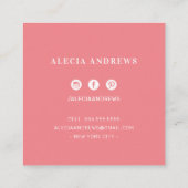 LASHES & BROWS  sierlijk koraal baby roze Vierkante Visitekaartje (Achterkant)
