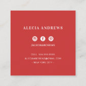 LASHES & BROWS sierlijk koraal roze rood Vierkante Visitekaartje (Achterkant)