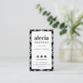 LASHES & BROWS stijlvol  elegant zwart wit Visitekaartje (Staand voorkant)