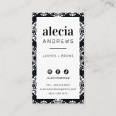 LASHES & BROWS stijlvol  elegant zwart wit Visitekaartje (Voorkant)