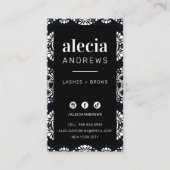LASHES & BROWS stijlvol stijlvol zwart wit Visitekaartje (Voorkant)