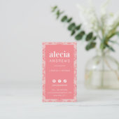 LASHES & BROWS stijlvolle koraal blush roze Visitekaartje (Staand voorkant)