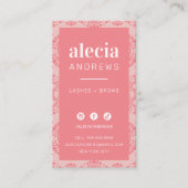 LASHES & BROWS stijlvolle koraal blush roze Visitekaartje (Voorkant)