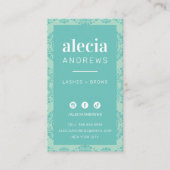 LASHES & BROWS stijlvolle mint jade groen Visitekaartje (Voorkant)