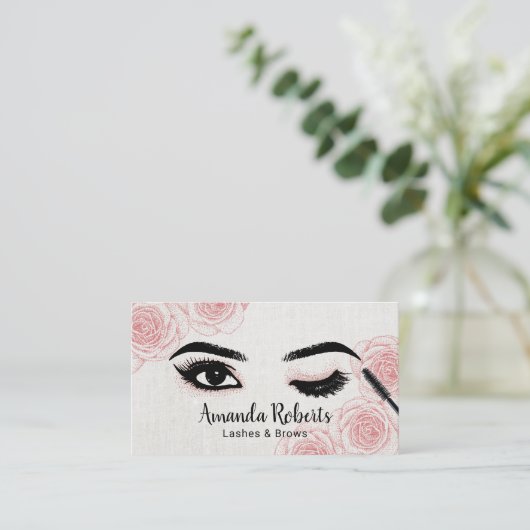 Lashes Brows Wink Eye  Bloemen Beauty Salon Visitekaartje (Staand voorkant)