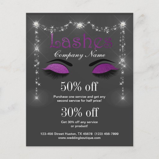 Lashes business personalized flyer (Voorkant)