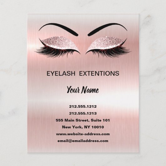 Lashes business personalized flyer (Voorkant)
