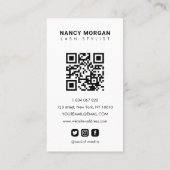 Lashes Calligraphy Script Photo Collage QR Code Visitekaartje (Achterkant)