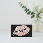 Lashes chic faux roos gold glitter lips typografie visitekaartje (Staand voorkant)