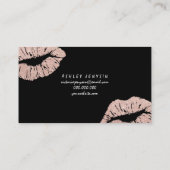 Lashes chic faux roos gold glitter lips typografie visitekaartje (Achterkant)