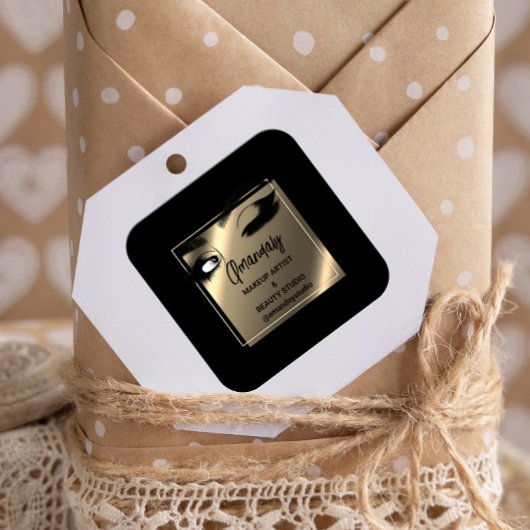 Lashes Cleaner Makeup Beauty Shop - BlackWhite Vierkante Sticker