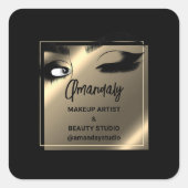 Lashes Cleaner Makeup Beauty Shop - BlackWhite Vierkante Sticker (Voorkant)
