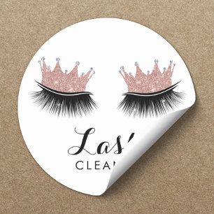 Lashes Cleaner Modern Roos Gold Crown Eyelash Ronde Sticker