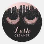 Lashes Cleaner Moderne Roos Gold Driving eyelash Ronde Sticker (Voorkant)
