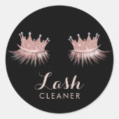 Lashes Cleaner Roos Gold Crown Eyelash Diva Ronde Sticker (Voorkant)
