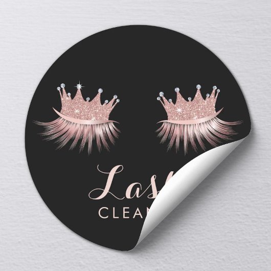 Lashes Cleaner Roos Gold Crown Eyelash Diva Ronde Sticker