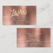 Lashes Copper Grungy Faux Glitter Typografen Makeu Visitekaartje (Voorkant / Achterkant)