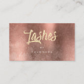 Lashes Copper Grungy Faux Glitter Typografen Makeu Visitekaartje (Voorkant)