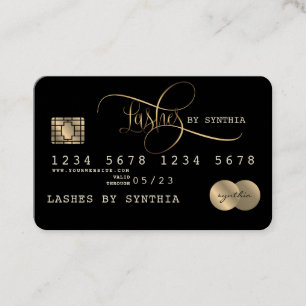 Lashes Credit Kaart Styled Black Gold Visitekaartje