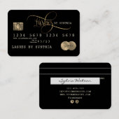 Lashes Credit Kaart Styled Black Gold Visitekaartje (Voorkant / Achterkant)
