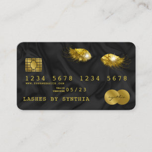 Lashes Credit Kaart Styled Black Silk Gold Visitekaartje