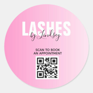 Lashes Custom Beauty Salon QR Code Business Ronde Sticker