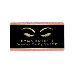 Lashes en BrowMakeup artistieke moderne Roos Gold  Etiket