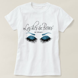 Lashes en Brows - Blauw T-shirt