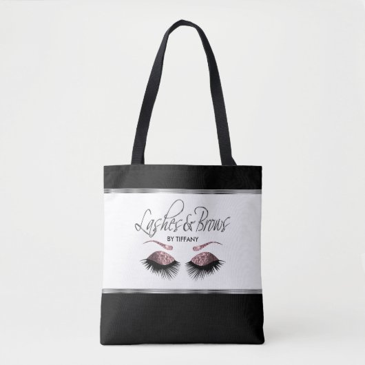 Lashes en Brows - Dusty Roos Gold Tote Bag (Voorkant)