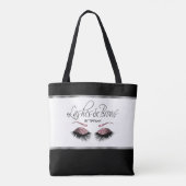 Lashes en Brows - Dusty Roos Gold Tote Bag (Achterkant)