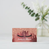 Lashes en Brows Elegant Script Gold Makeup Beauty Visitekaartje (Staand voorkant)