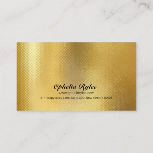 Lashes en Brows Elegant Script Gold Makeup Beauty Visitekaartje (Achterkant)