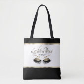 Lashes en Brows - Goud Tote Bag (Voorkant)