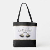Lashes en Brows - Goud Tote Bag (Achterkant)