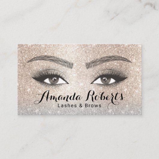 Lashes en Brows Microblading Salon Luxury Gold Visitekaartje (Voorkant)