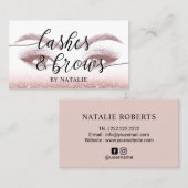 Lashes en Brows Roos Gold Glitter Makeup Artist Visitekaartje (Voorkant / Achterkant)