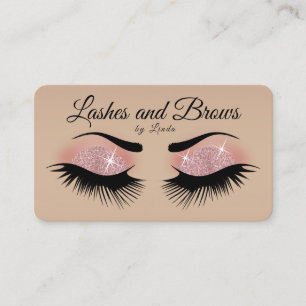 Lashes en Brows - Roos Gold Glitter Visitekaartje