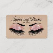 Lashes en Brows - Roos Gold Glitter Visitekaartje (Voorkant)