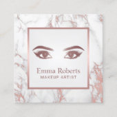 Lashes en Brows Roos Gold Marble Makeup Artist Vierkante Visitekaartje (Voorkant)