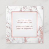 Lashes en Brows Roos Gold Marble Makeup Artist Vierkante Visitekaartje (Achterkant)