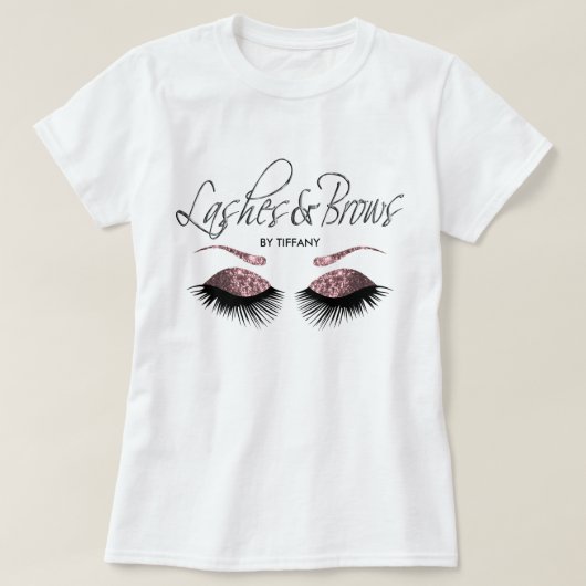 Lashes en Brows — Roos van puin T-shirt (Design voorkant)