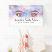 Lashes en Brows Salon Makeup Artiest Waterverf Spandoek (Insitu)